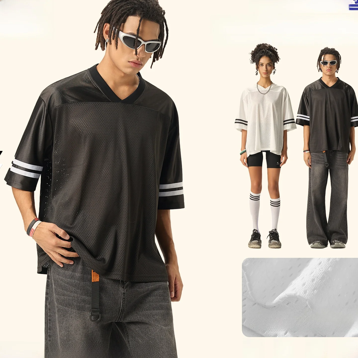 

Men's Millennium Vintage Hollow out ort Sve V-Ne T-irt Casual Loose Fit Polyester Fiber Outdoor Tee