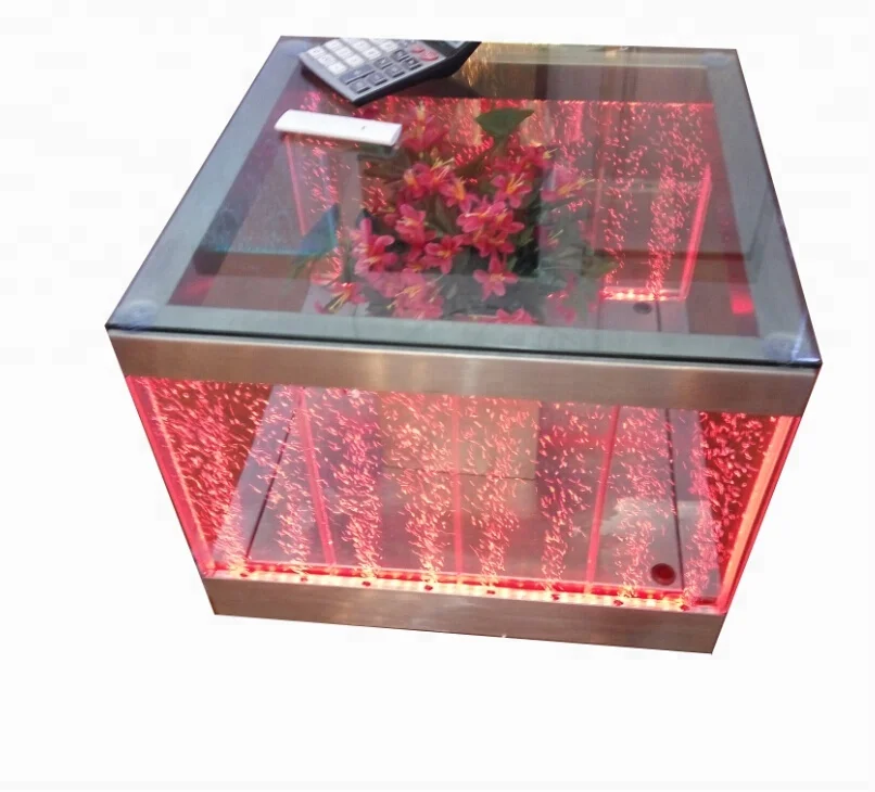 RGB colorful  acrylic bubble table LED bar table night club decoration water feature coffee