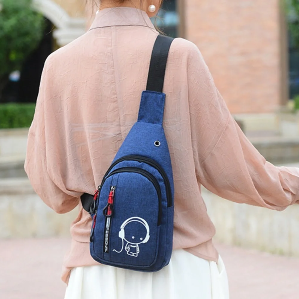 

Simple Glow Men's Chest Bag Waterproof Large Capacity Cycling Shoulder Bag Multifunctional Commuting Nylon Crossbody Bag Cycling