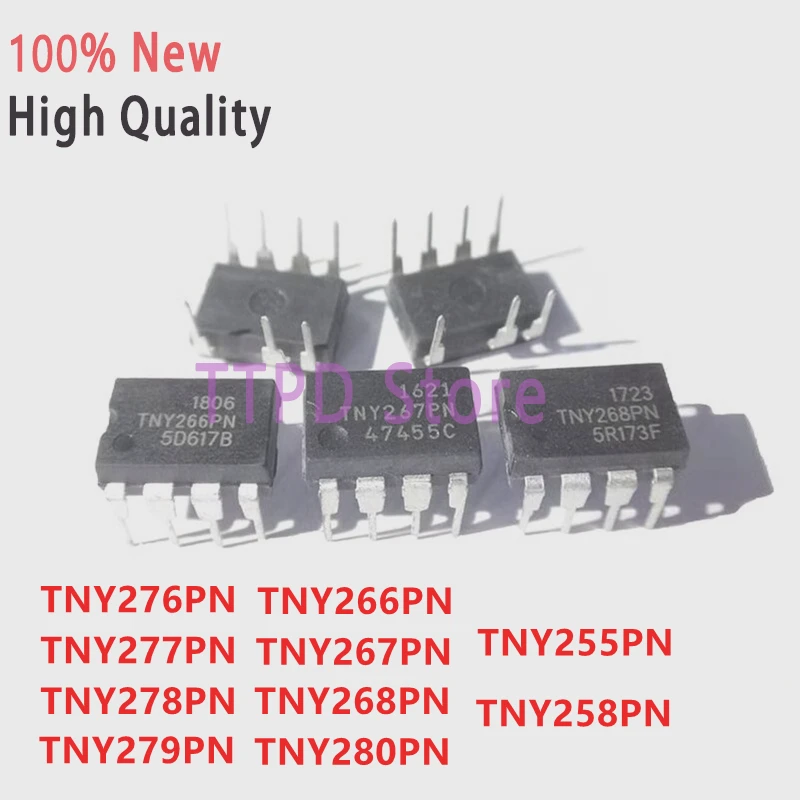 10pcs TNY276PN TNY277PN TNY278PN TNY279PN TNY280PN TNY266PN TNY267PN TNY268PN TNY255PN TOP258PN DIP Chip High Quality