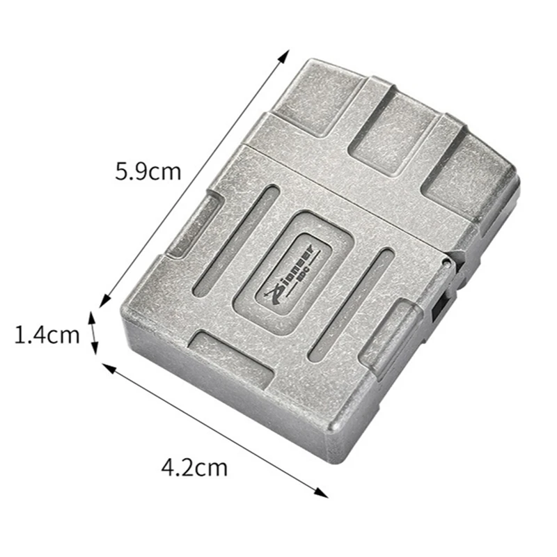 Titanium Lighter Shell Ultra-Lightweight Durable EDC Pocket Tool Outdoor Camping Gear (No Mechanism)