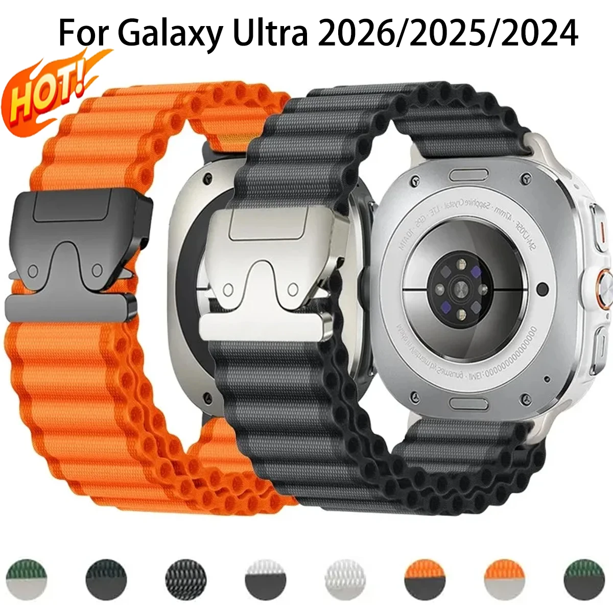 Nylon Strap for Samsung Galaxy Watch Ultra 2026 9/8/7Ultra Off-road Sports Wristband Bracelet for Galaxy Ultra 47mm Bracelet