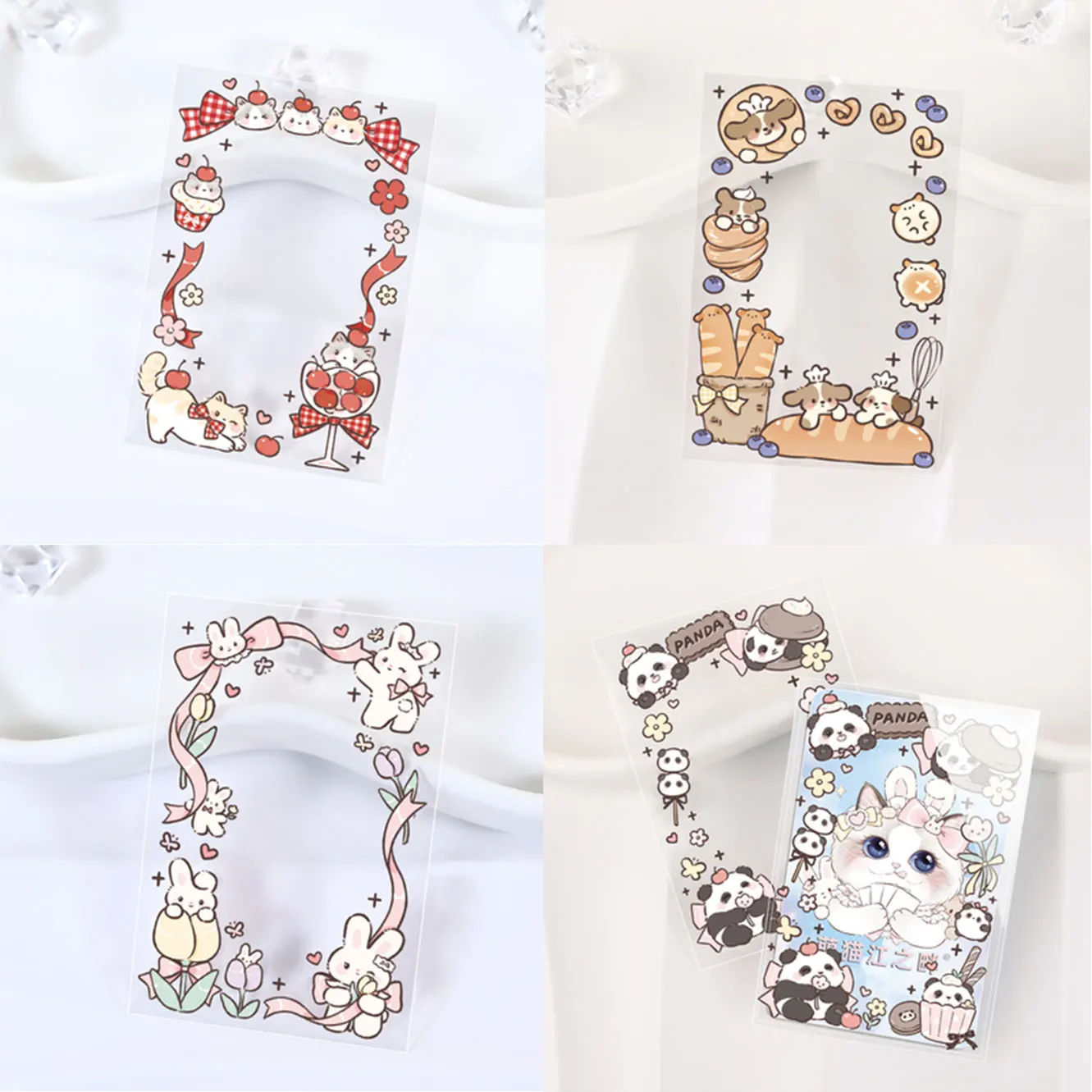 50Pcs 61x91mm Lace Flower Transparent Clear Sleeves Korea Idol Photo Protector Album Card Set Trading Cards Shield Cover