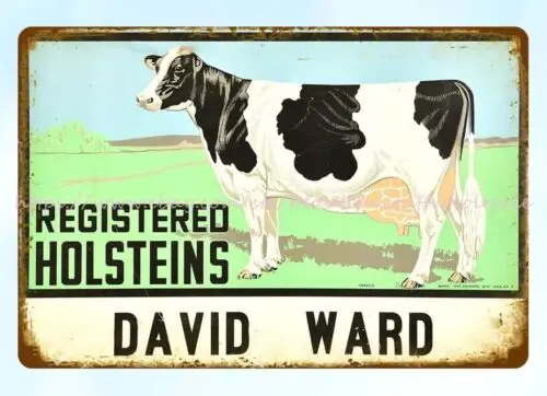 bar house Register Holsteins livestock sign farm ranch cattle cow metal tin sign