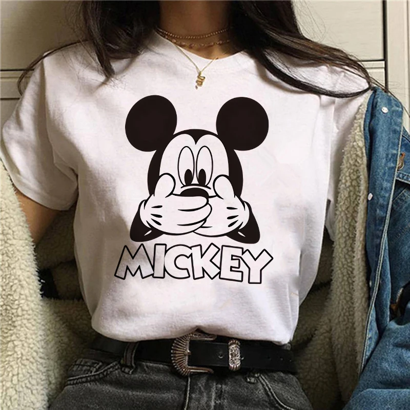 Harajuku Mickey 90s Tshirt Y2k Minnie Mouse Print T-shirt Women Fashion T Shirt Female Clothes Kawaii Disney Clothes