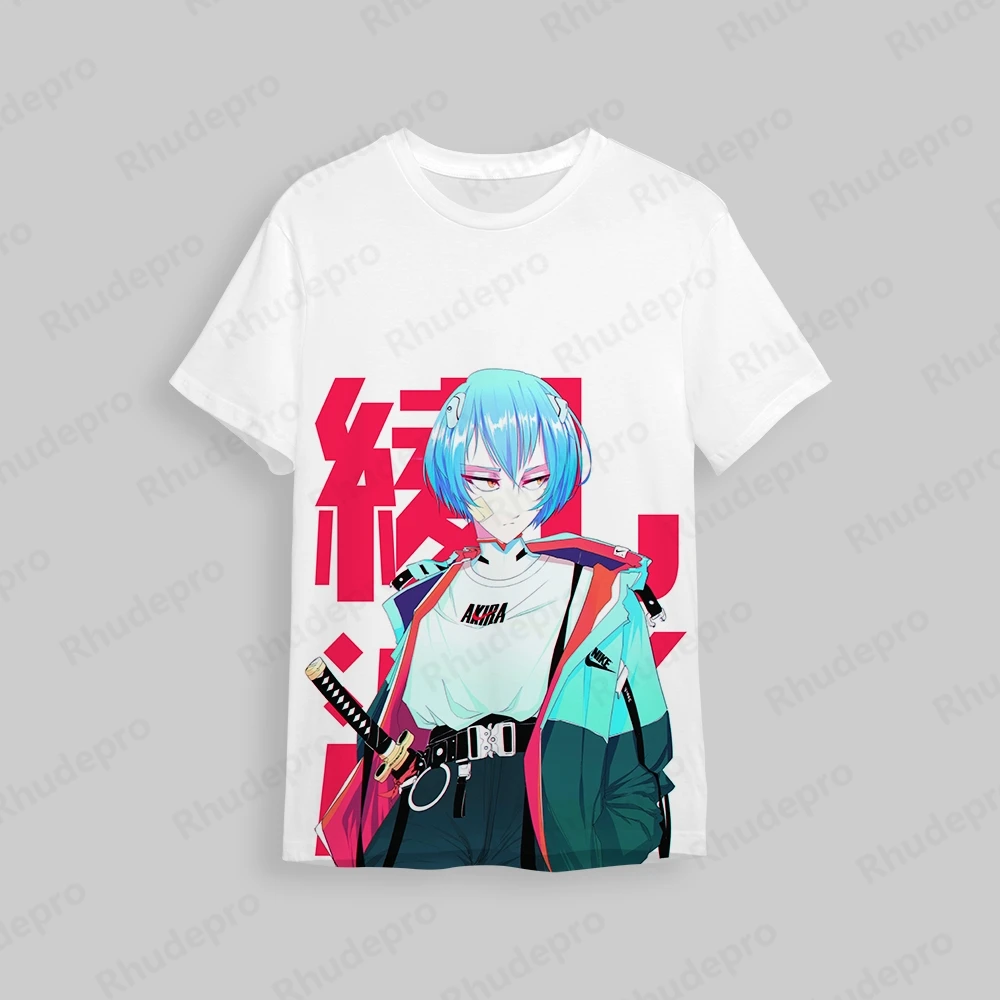 Camiseta masculina de manga curta Neon Genesis Evangelion, roupas Hip Hop, tendência infantil, estilo Harajuku, novo presente, roupa Y2k