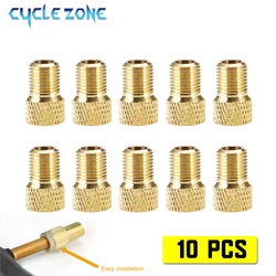 Brass Bicycle Bike Valve 10pcs MTB Bike Presta to Schrader Valve Adapter Cap Dust Cover Pump Connector Tire Tube Air Nozzle ﻿