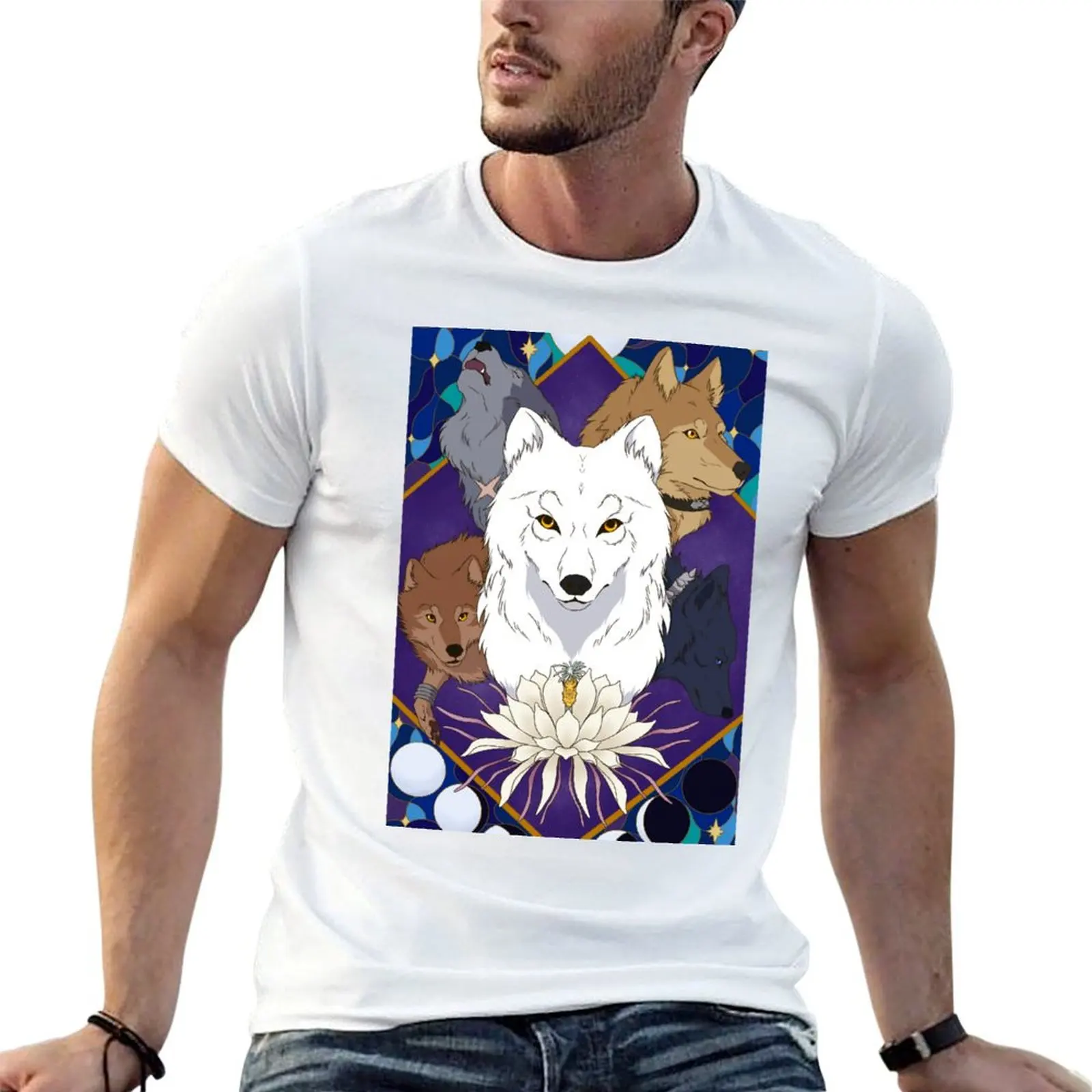 

Lunar wolves T-Shirt man t shirts high quality luxury brand man graphic t shirt T-Shirt