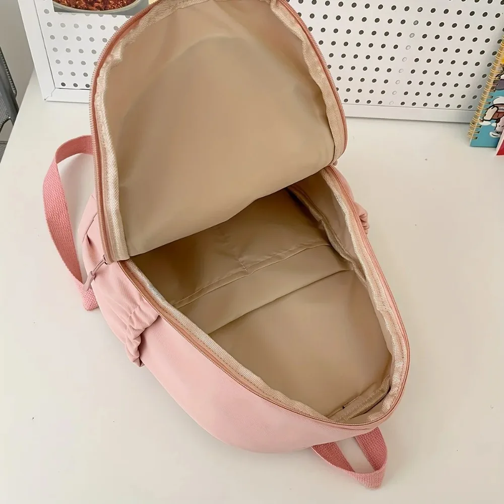 Simple กระเป๋านักเรียนขนาดเล็กความจุขนาดใหญ่กระเป๋าเป้สะพายหลังนักเรียนกันน้ําหลายช่องกระเป๋าเดินทางนักเรียน