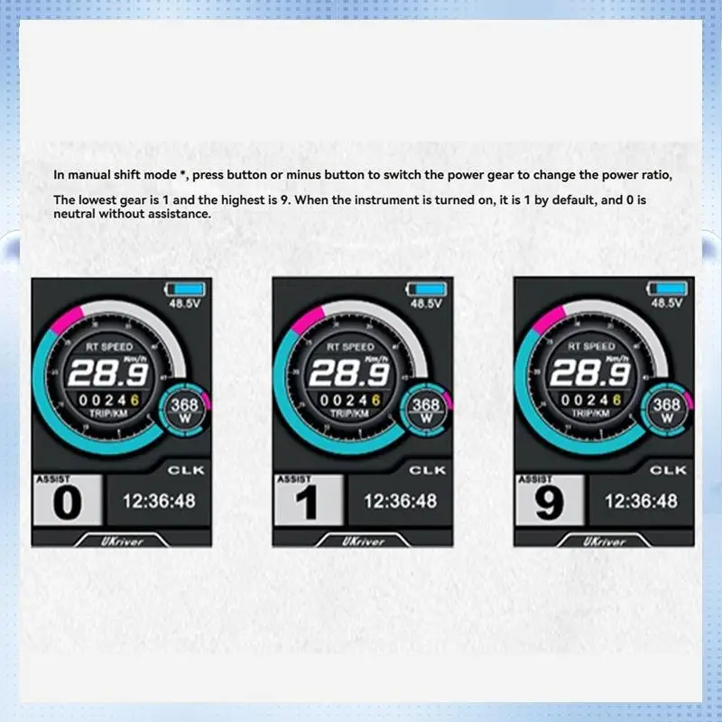 

BA-E-Bike UKC1 Color Display Screen SM Plug 36V 48V 52V 60V 72V For OMD2 Communication Protocol