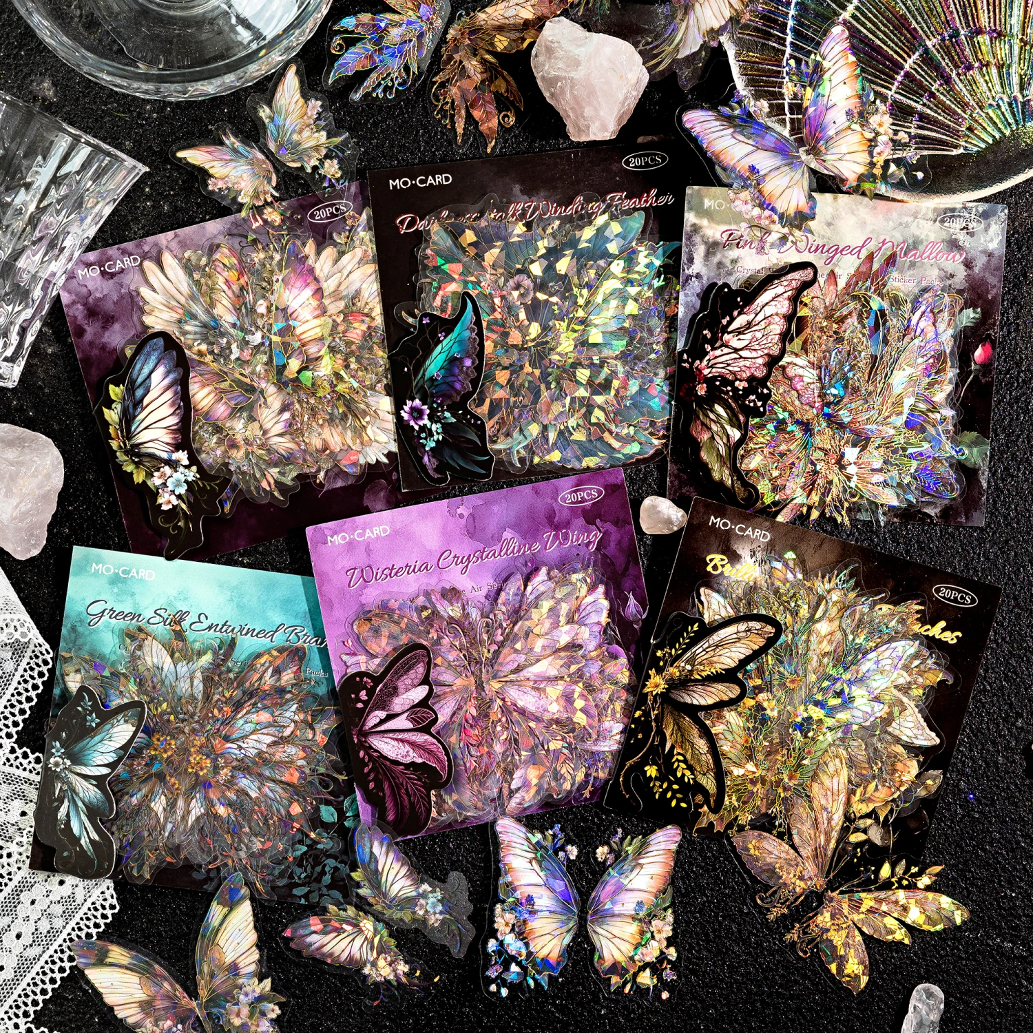 20 szt. Wykrojniki motylkowe do hot stampingu, naklejki DIY, junk journal, ręcznie robiony planer, materiały do kolażu, akcesoria do scrapbookingu