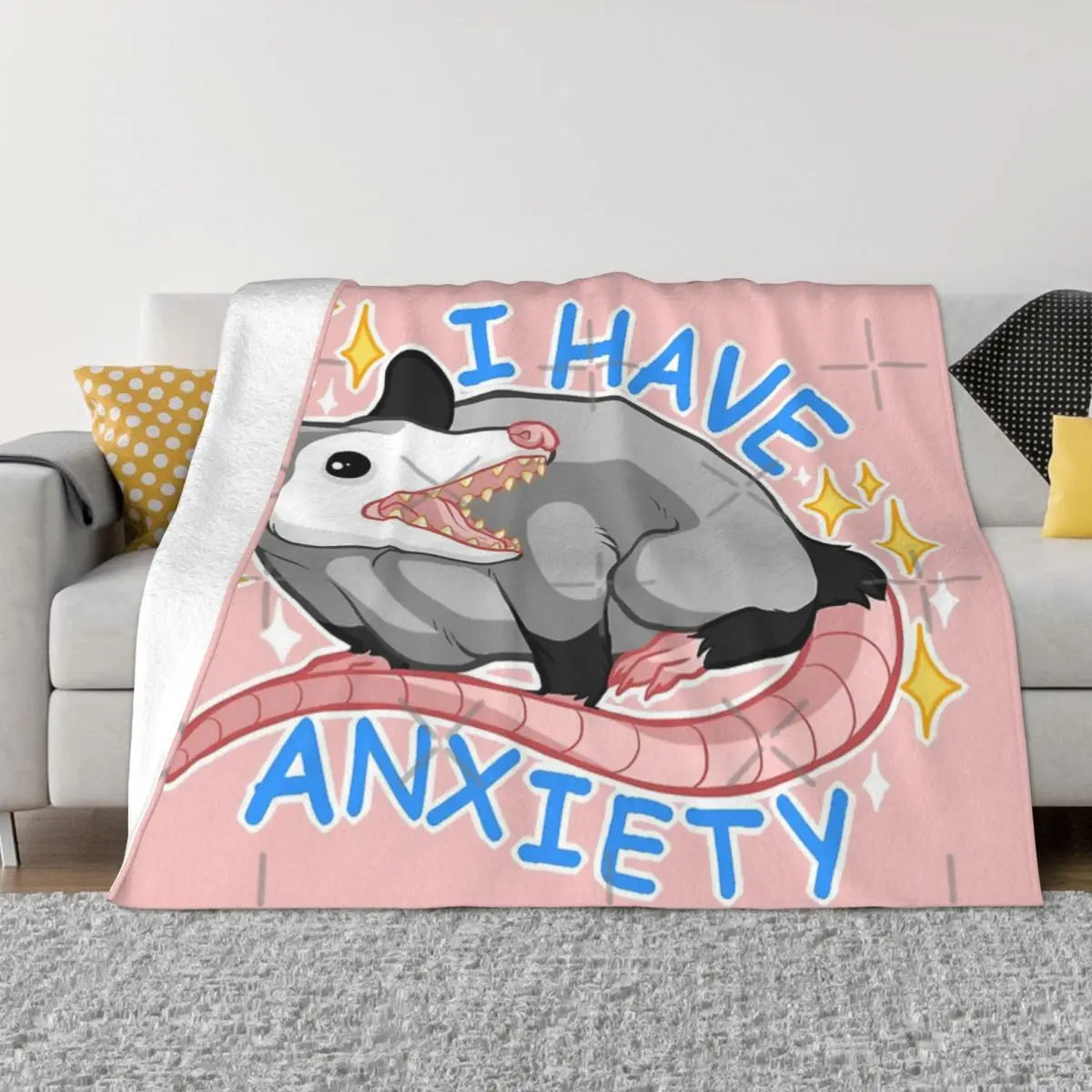 Poss Have Anxiety Anime Bedroom Quilt For Bed Home And Decoration Throw Blanket