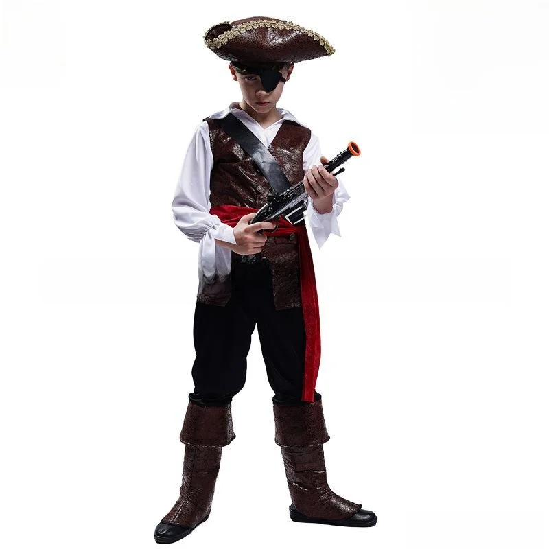 子供用ハロウィンロールプレイング海賊コスチュームパーティー服子供用コスプレ海賊衣装伝統的な中国の舞台衣装