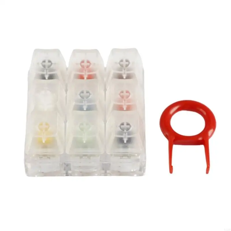 

2025 New Clear Base Switches Testing Tool With 9 Rainbow Keycaps For Mechanical Keyboards DIY