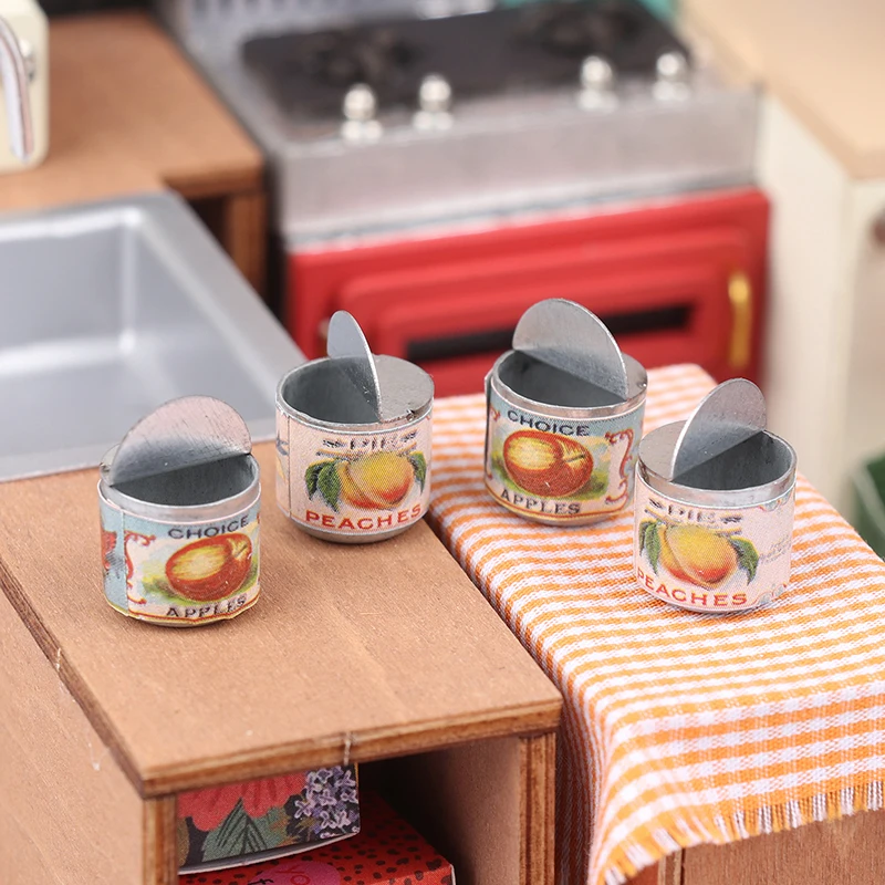 1/2 pz 1/12 casa delle bambole Mini frutta in scatola casa delle bambole simulazione cibo giocattolo bambole casa accessori bambini finta gioca giocattoli