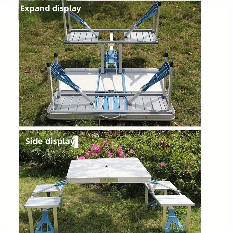Foldable Table with Chairs for Outdoor Use Camping BBQ Picnic Portable Compact Design No Assembly Required Durable and Sturdy image 3