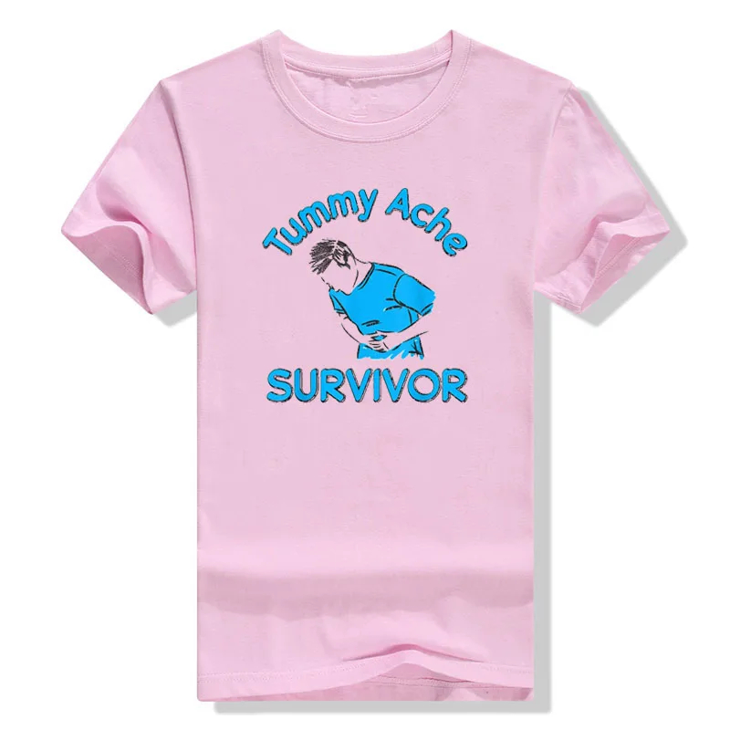 Vintage Tummy Ache Survivor Stomachache IBS Funny Men Women T-Shirt Graphic Tee Tops Sayings Quote Valentines Day Clothes