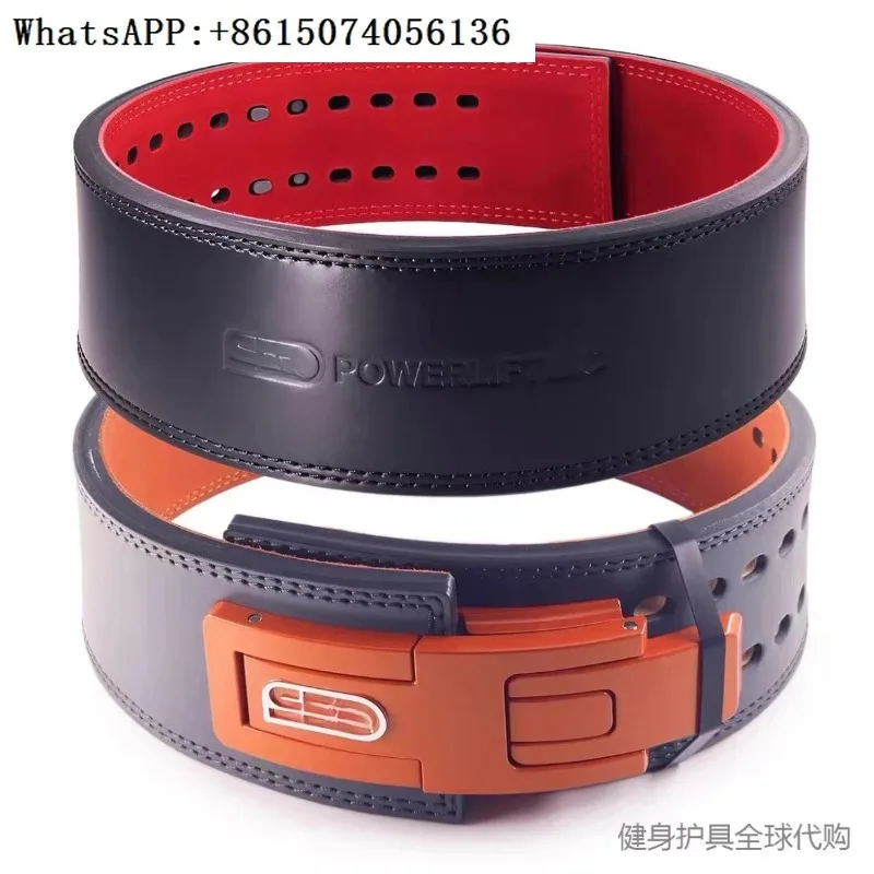 For SB D powerlifting top layer leather belt squat bench press deadlift rowing shoulder lever quick buckle belt made in China