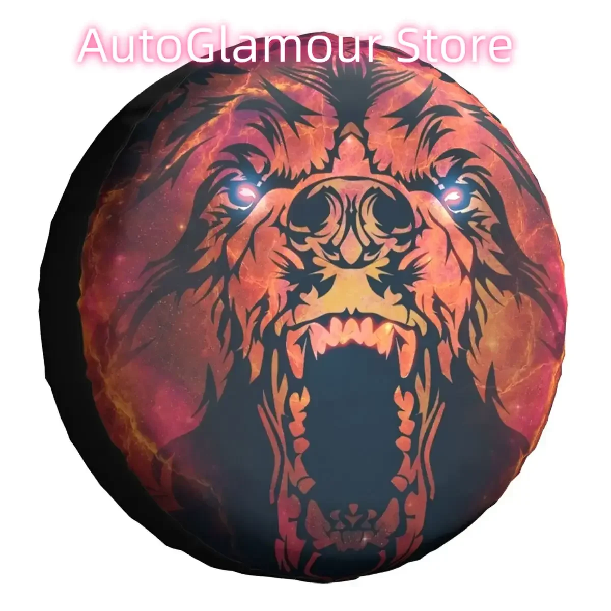 Angry Bear Spare Tire Cover Case Bag Pouch Weatherproof Dust-Proof Fire Wheel Covers for Mitsubish 14