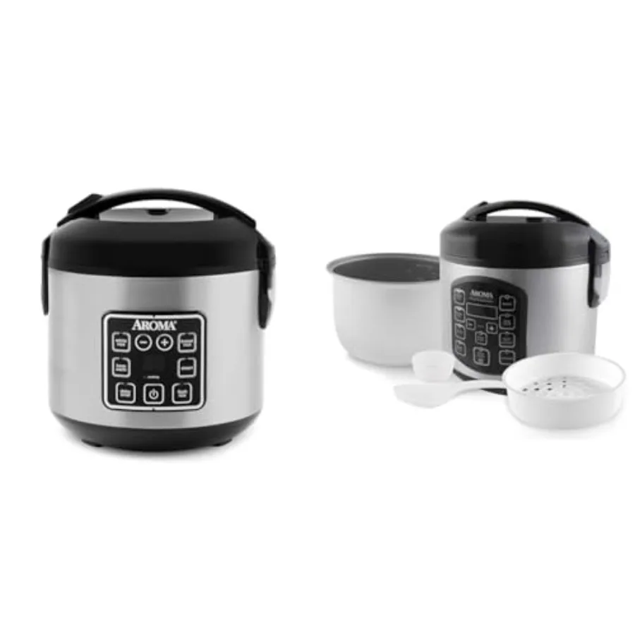 

Digital Rice Cooker 4-Cup Uncooked 2.5 Quart Steamer Grain Cooker ARC-954SBD Professional Version Stainless Steel Silver