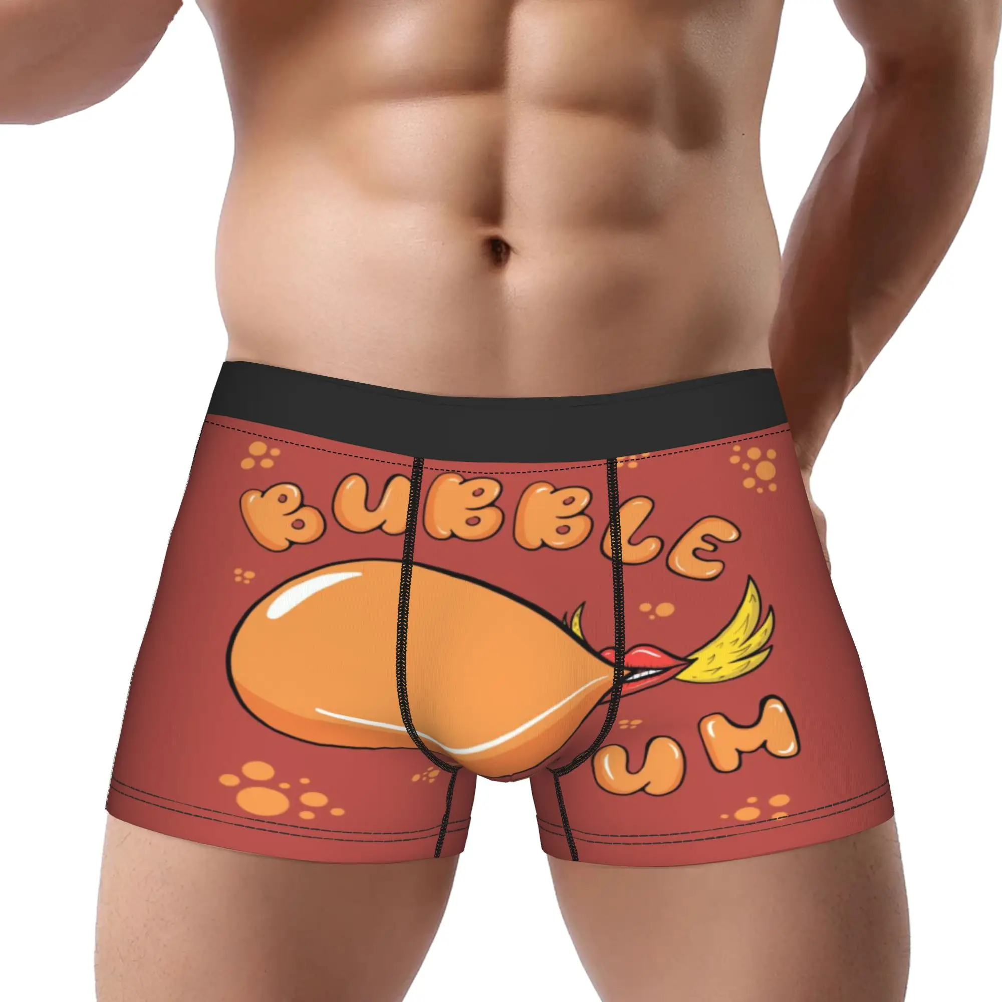 

Orange Bubble Gum Underpants Breathbale Panties Male Underwear Comfortable Shorts Boxer Briefs