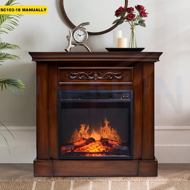 Electric Fireplace HeaterDecorative Fireplace Simulation Flame Electric Fireplaces With 3d Fire Fake Fireplace Heater