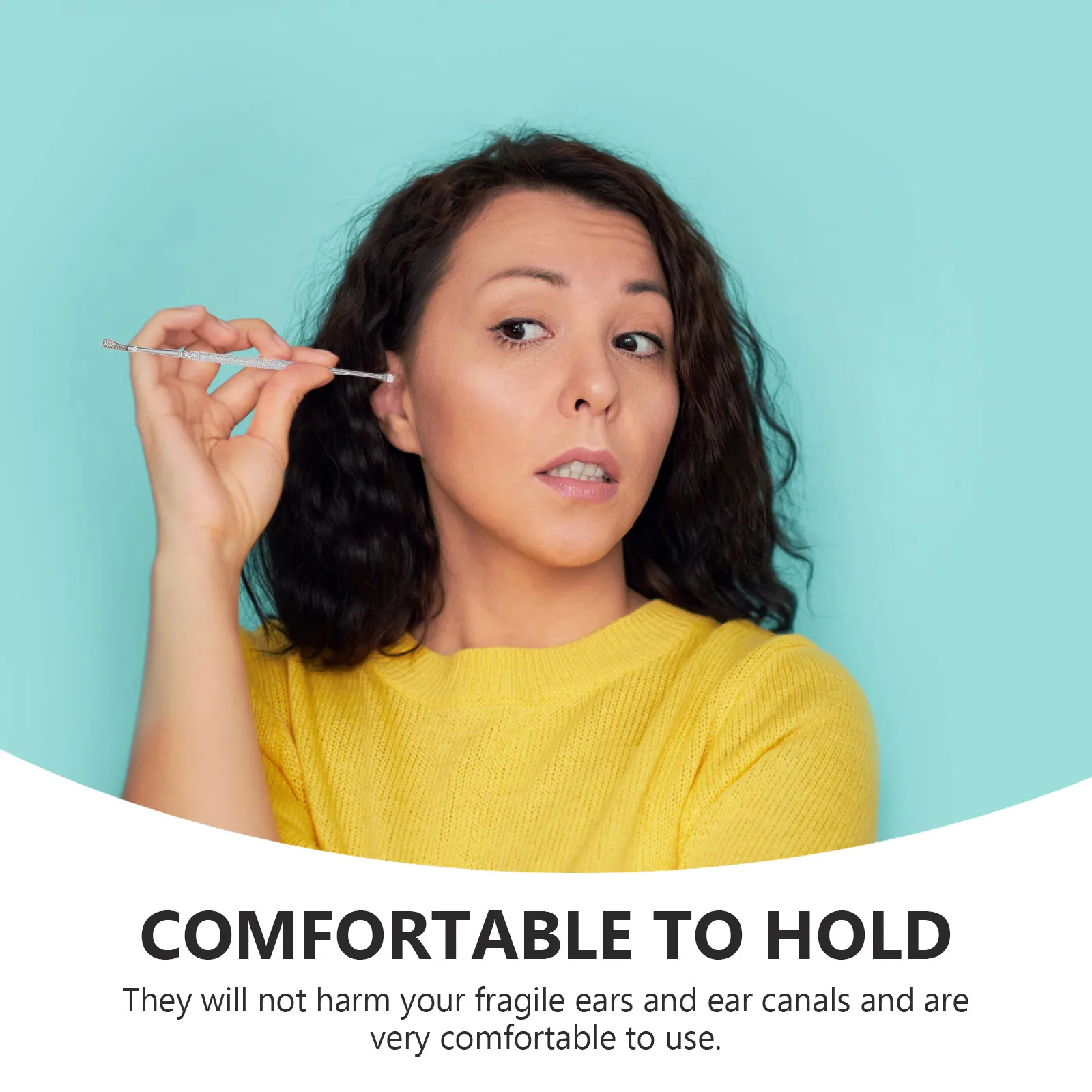 

1Set Double Head Spring Ear Pick Portable Earwax Removal Tool Safe Ear Cleaning Tool Travel Home Use Home