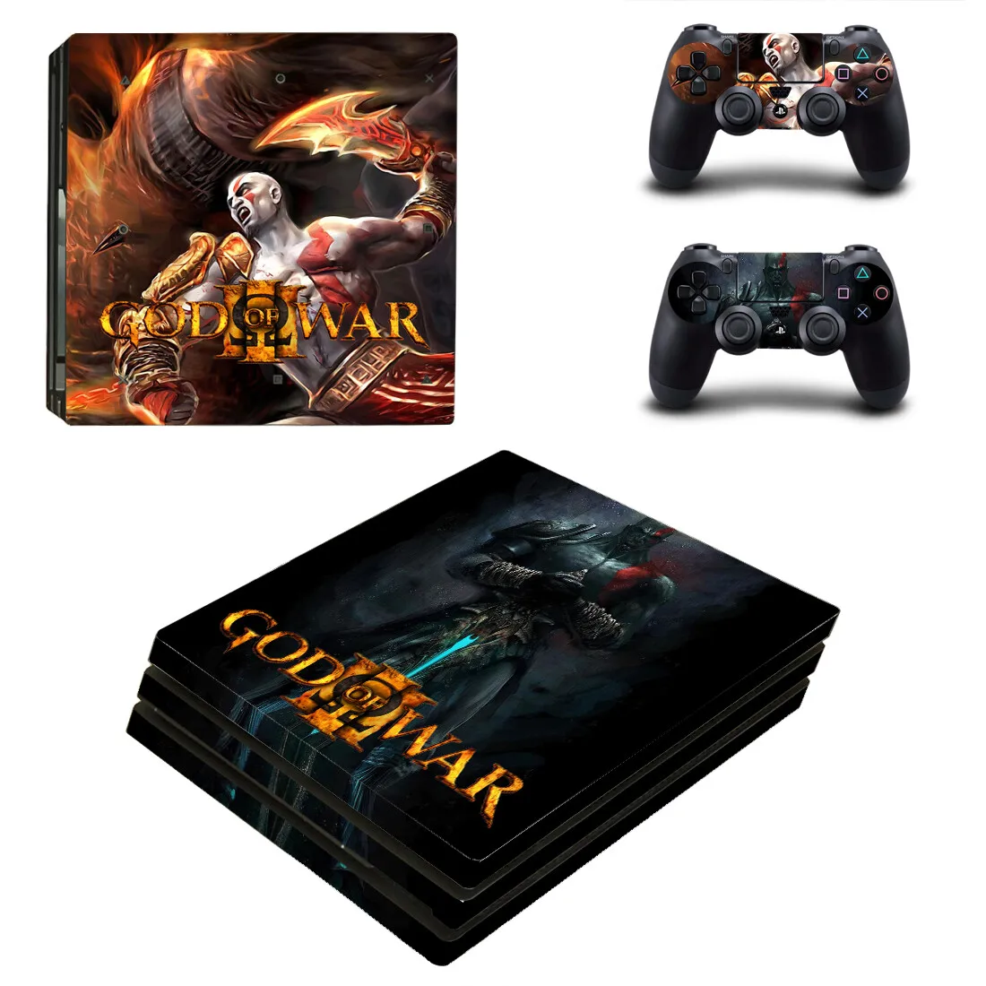 Наклейка God of War PS4 Pro, защитная оболочка для консоли и контроллера