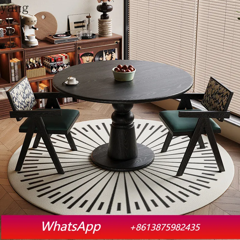 

LMM household small apartment light luxury simple high-end French retro round table