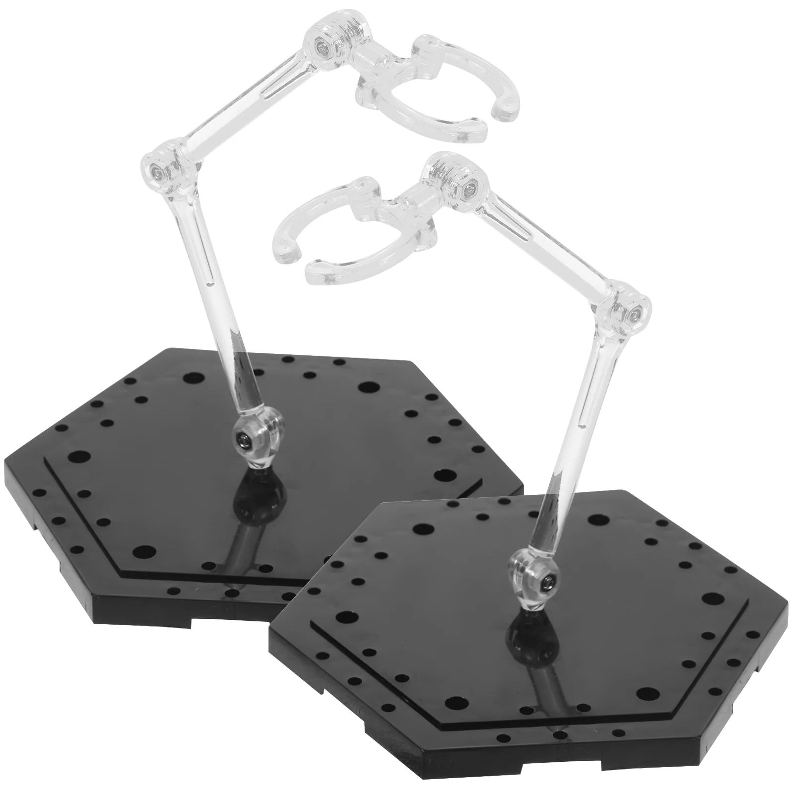 

2 Pcs Manual Action Figure Model Display Stand Desktop Shelves Pvc Plastic Holder