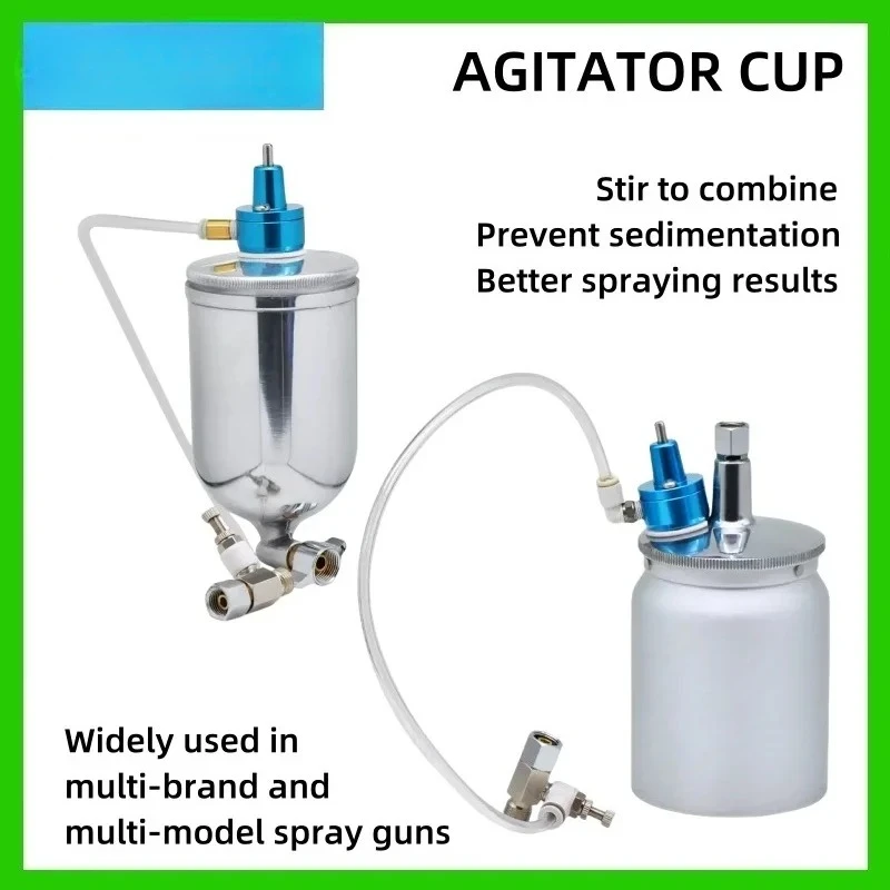 Mini Agitator Cup Pneumatic Stirring Pot anti-sedimentation Paint Mixing Cup Matching 101 Gravit/W-71/Suction Spray Gun