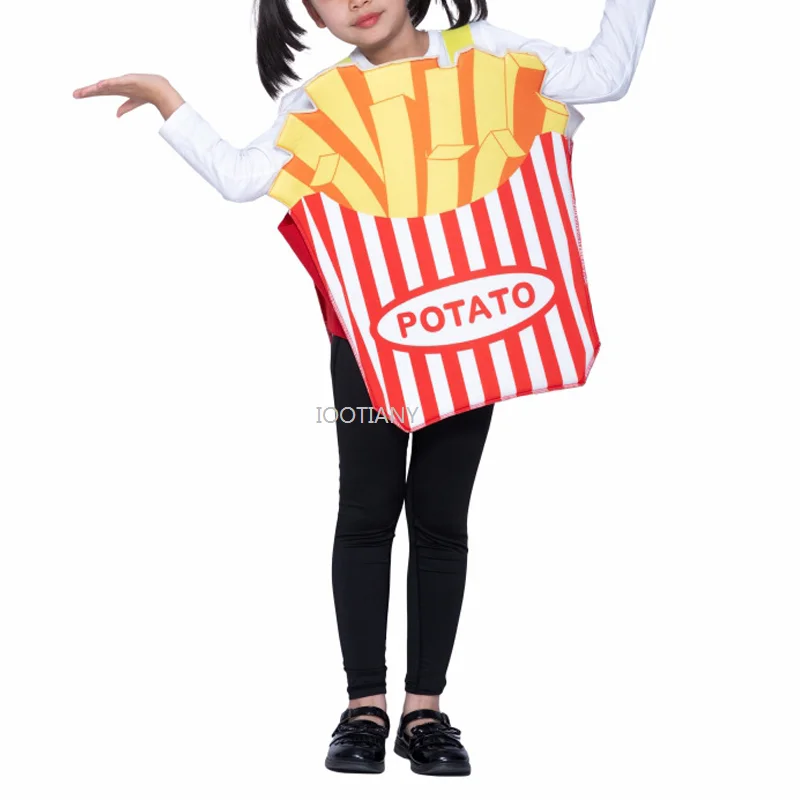 

Cosplay 2024 Carnival Fun Food Party Outfit Parent-child Fries Doll Costume Role Play Family Gathering Dress Up