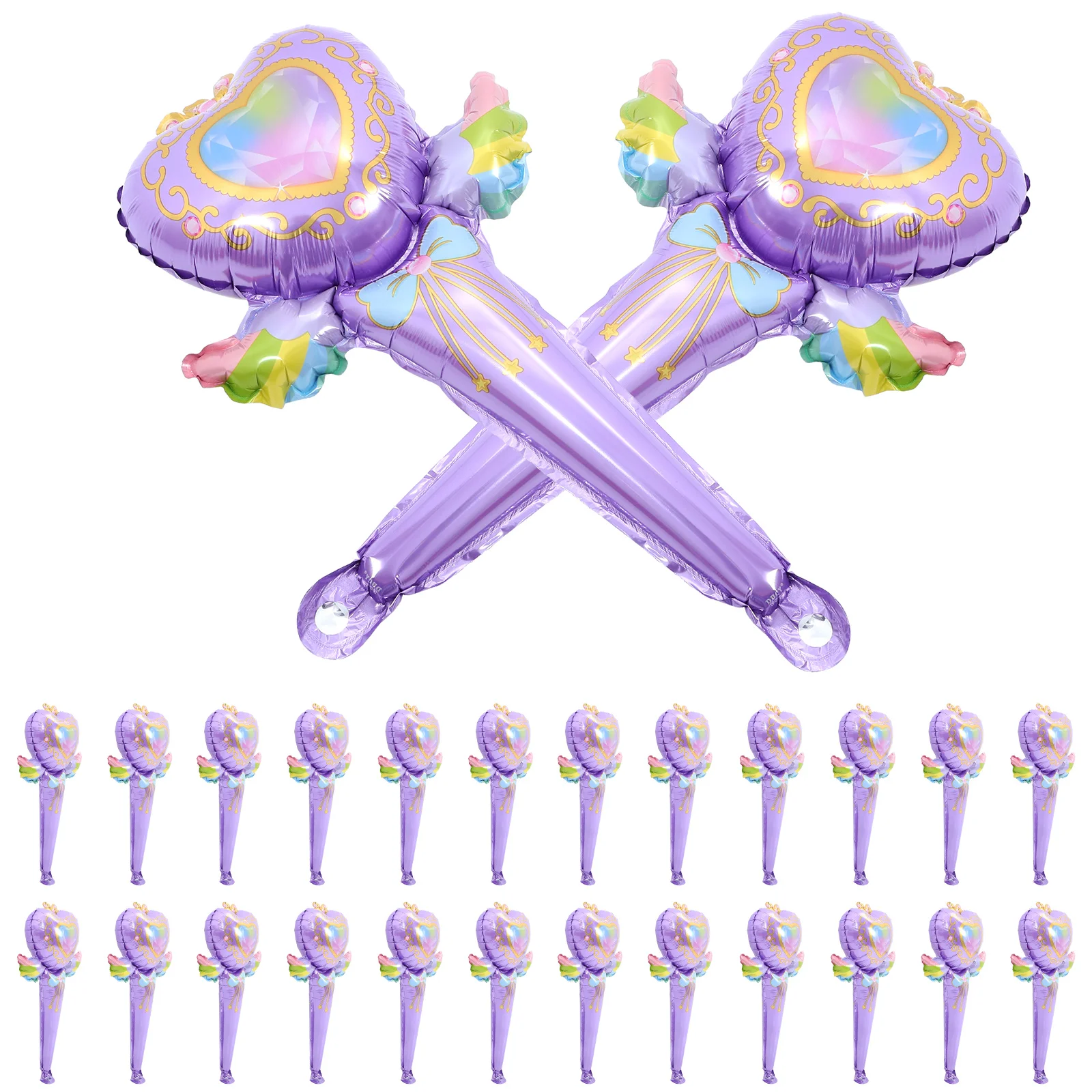 Inflatable Fairy Wand Balloons Creative Foil Party Props Decor Birthday Supplies Aluminum Cartoon Layout Bride New