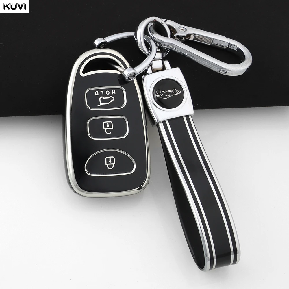 Schlüsselhülle für Hyundai Tucson Elantra Santa FE Carens Sonata für Kia Carens Rio 3 Soul Forte 2006-2010 Autoschlüsselhülle.