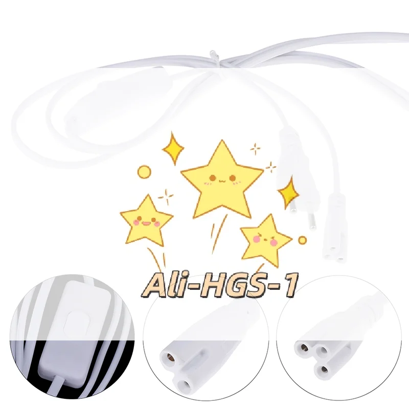 سلك طاقة أنبوبي LED بمقبس الاتحاد الأوروبي بطول 1.8 متر - مع مفتاح تشغيل/إيقاف لتوصيل الضوء T5/T8، معتمد للسلامة بقدرة 220-240 فولت #1