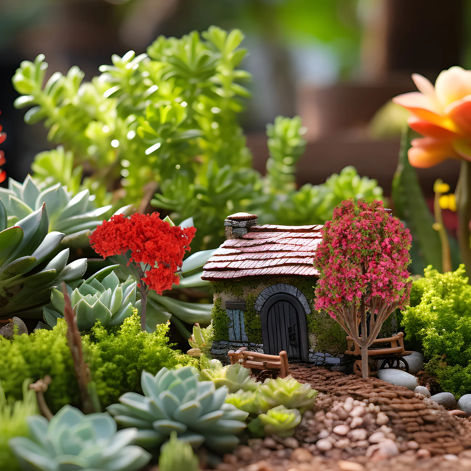 

6pcs Simulation Tree Plant Ornament Miniature Adornment Cute Mini Trees For Garden Micro Landscape Diy Decoration Succulent