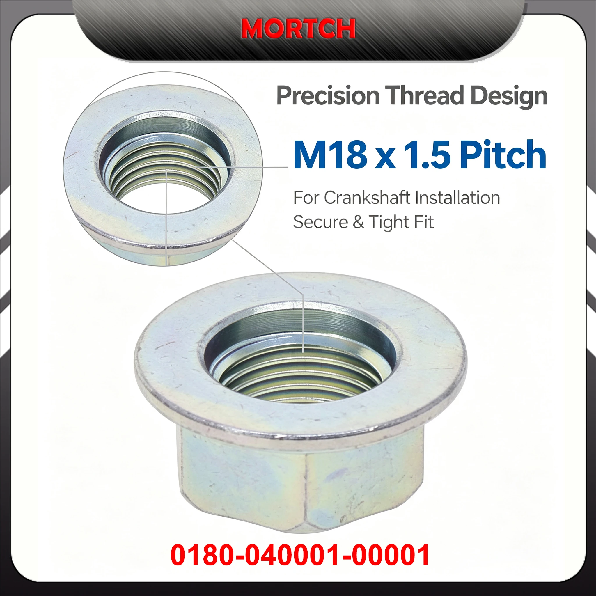 Crankshaft Nut M18x1.5 OEM 0180-040001-0010 Fit CF Moto CF500 CF600 CF800 ATV UTV Replacement Engine Parts