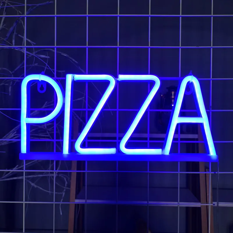 Pizza LED Neon Sign Light Art Restaurant Coffee Shop Decor Food Store Party Kid Gift Wall Room Decoration Night Neon Cherry Lamp