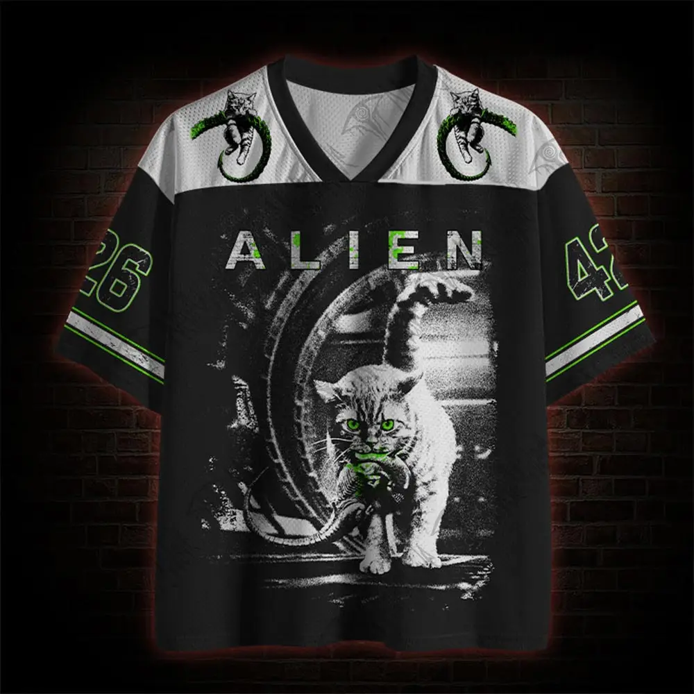 2026 Neue Film-Sportmode Kurzarm-V-Ausschnitt Streetwear für Erwachsene und Kinder Gothic-Stil Horror-Fans Geschenk