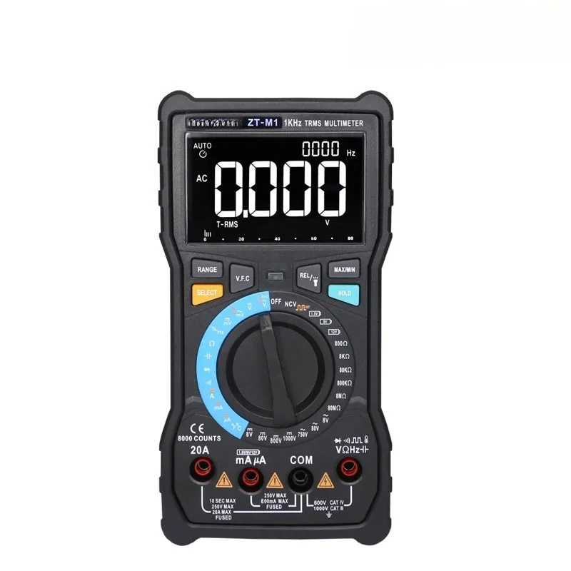 

Profesional Digital Multimeter zoyi ZT-M1 T-RMS Auto/Manual 8000 DC/AC 20A Current Voltage Capacitance VFC ohm battery tester
