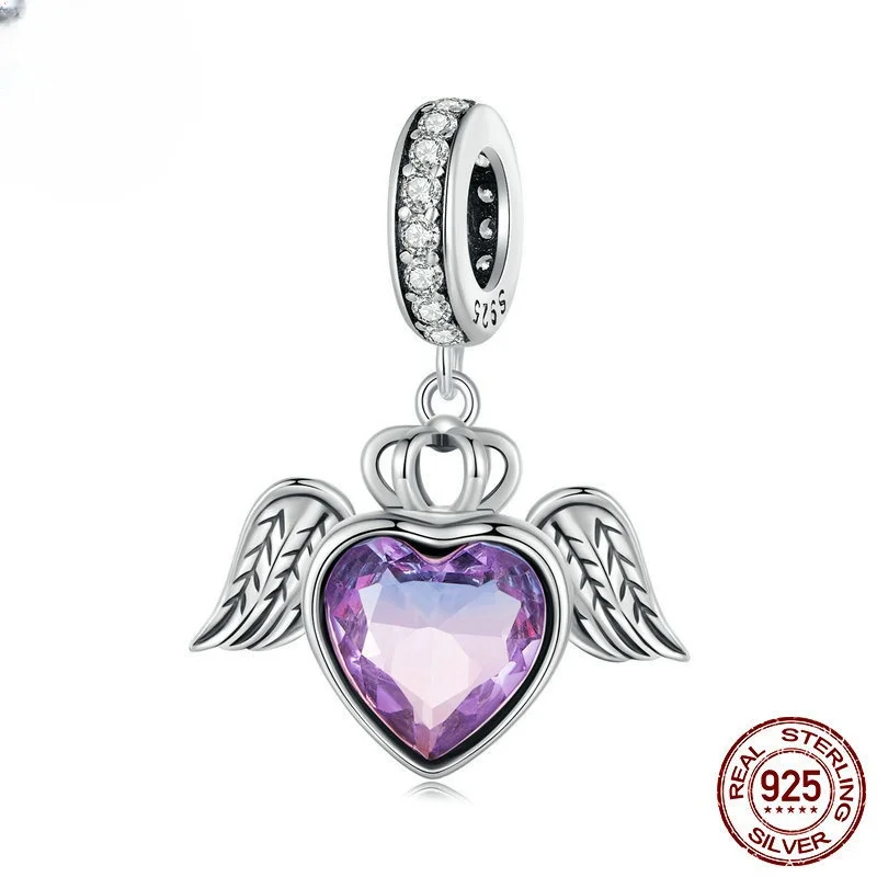 

Angel Wings Pendants Heart Wing 925 Silver Necklaces Elegant Princess Style Birthday Gift 2024