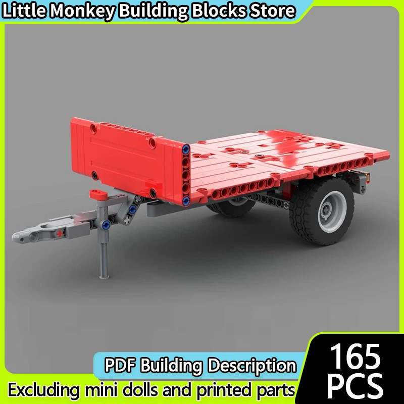 

Конструктор City Car Model MOC: Модульный прицеп-платформа с одной осью, технология сборки, подарки для детей на праздники, набор для сборки игрушек