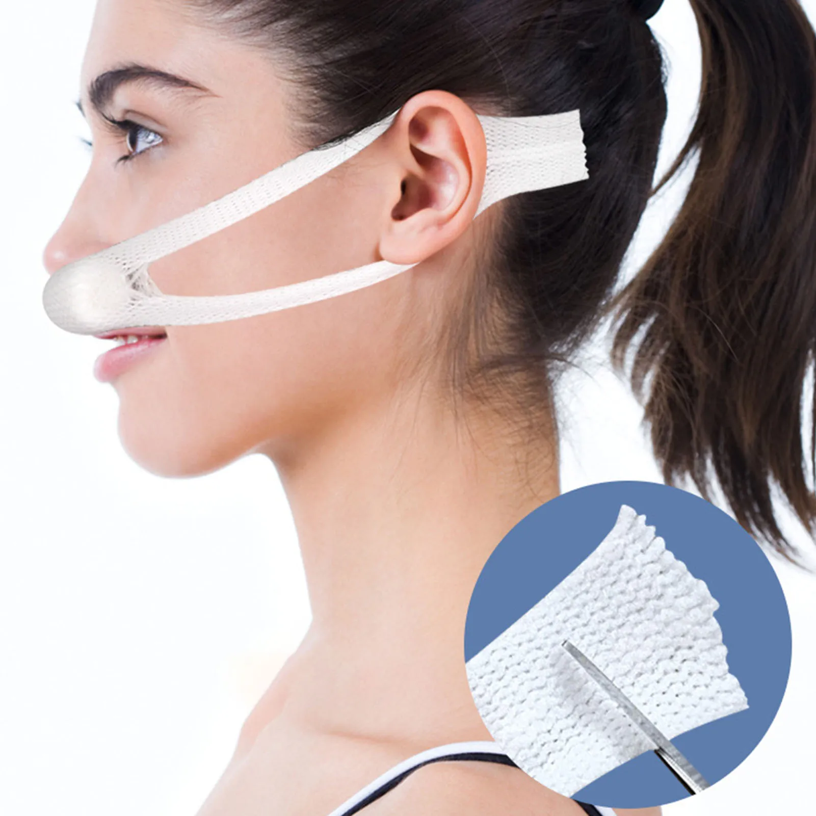 4pcs Elastic Nose Bandage External Nasal Bandage Stretchable Waterproof Nose Surgery Elastic Bandage With Mesh Lugs Nose Bandage