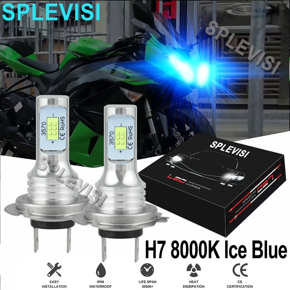 

LED Headlights For Kawasaki Ninja ZX6R ZX636C 2003-2005 2006 ZX636E 2013 2014 ZX6R ZX636F ABS 2013-2015 motorcycle lights