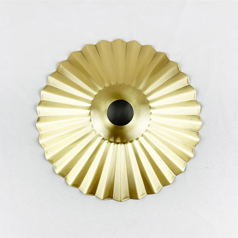 

Brass Pleated Lampshade Retro Industrial Pendant Lamp Middle Ancient Desk Lamp Floor Lamp DIY Lighting Accessories e27 Shade