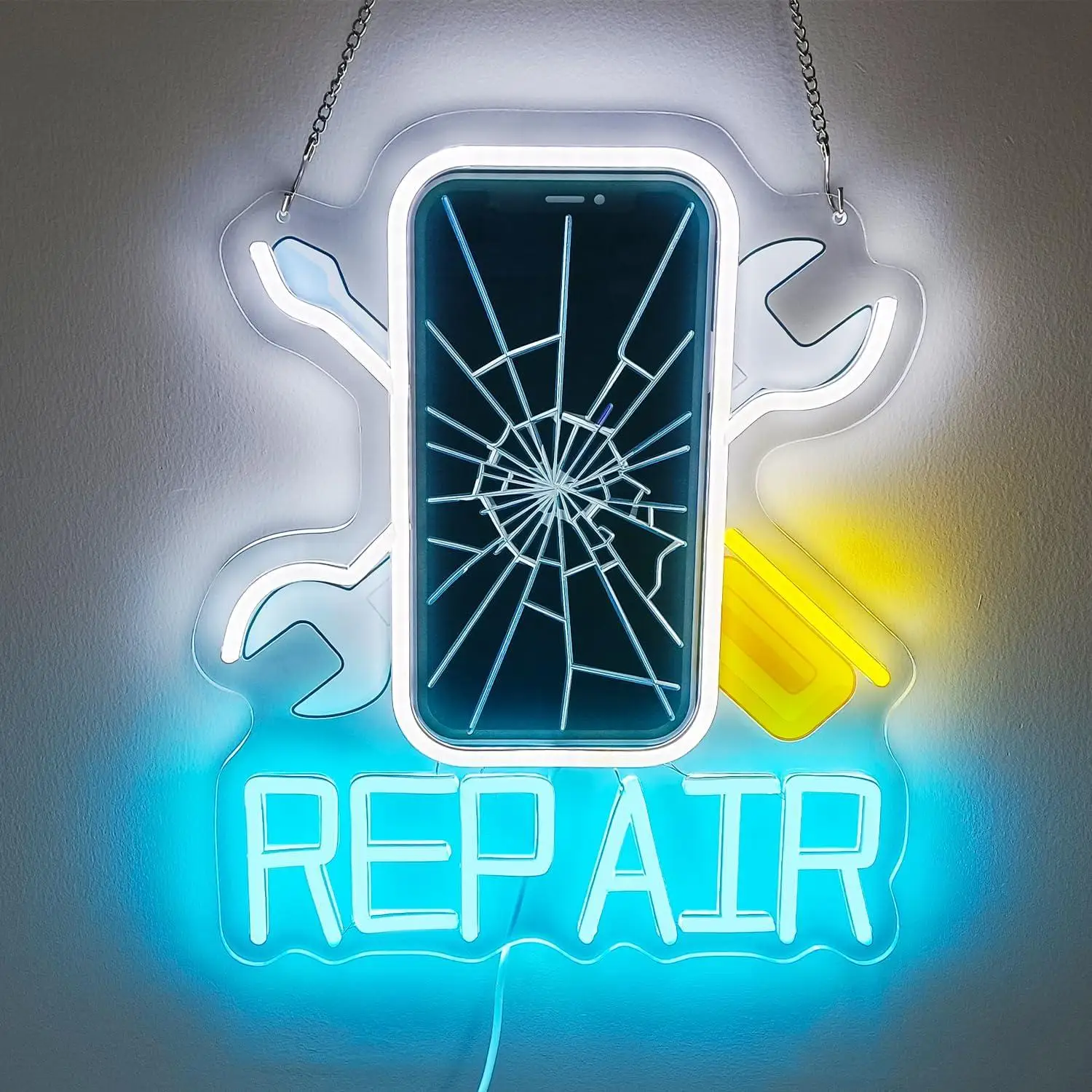 Phone Repair Neon Cellphone Repair LED Lights for Mobile Phone Tablet Notebook Repair Shop Store Studio Business Wall Art Decor