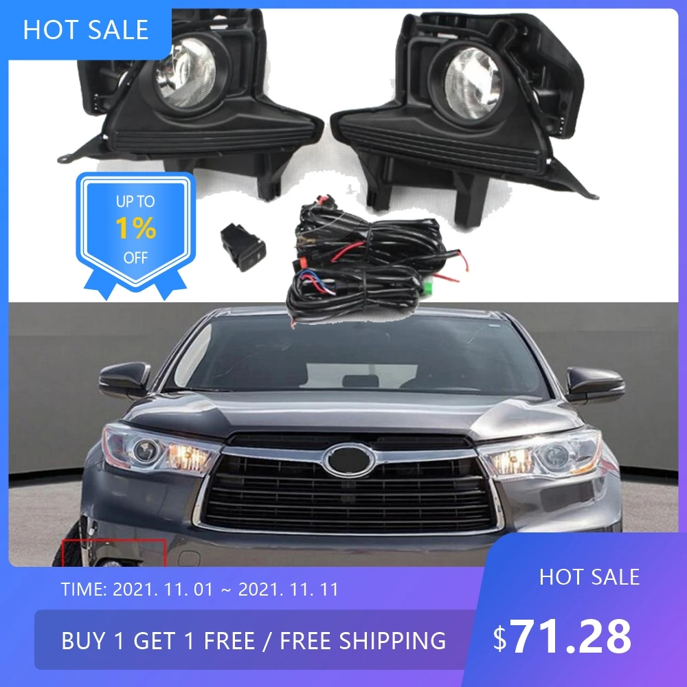 

auto bumper headlight for kluger Highlander fog light 2015~2017y auto accessories halogen bulb auto highlander headlamp