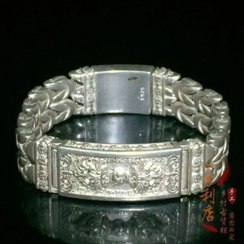 Men Retro Vajra Open‑End Bracelet Lucky Wealth Turn Fate Trendy Vintage Wrist Accessory Gift