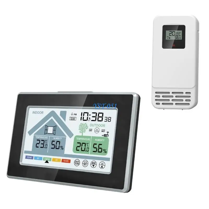 

E15A Weather Stations LCD Display Temperature Humidity Gauge Thermometers Hygrometer