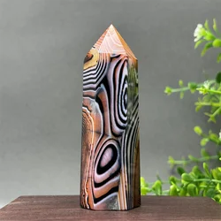 Natural Wonderful Stripes Beautiful Pattern Agate Obelisk Reiki Meditation Healing Sacrifice Witchcraft Energy Home Decor Gift